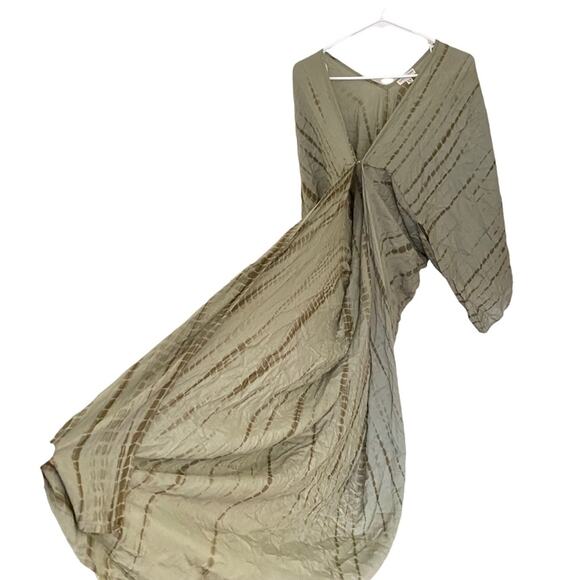 Earthbound Trading Co. Tie Dye Long Flowy bohemian Duster lightweight olive OS - Picture 4 of 12